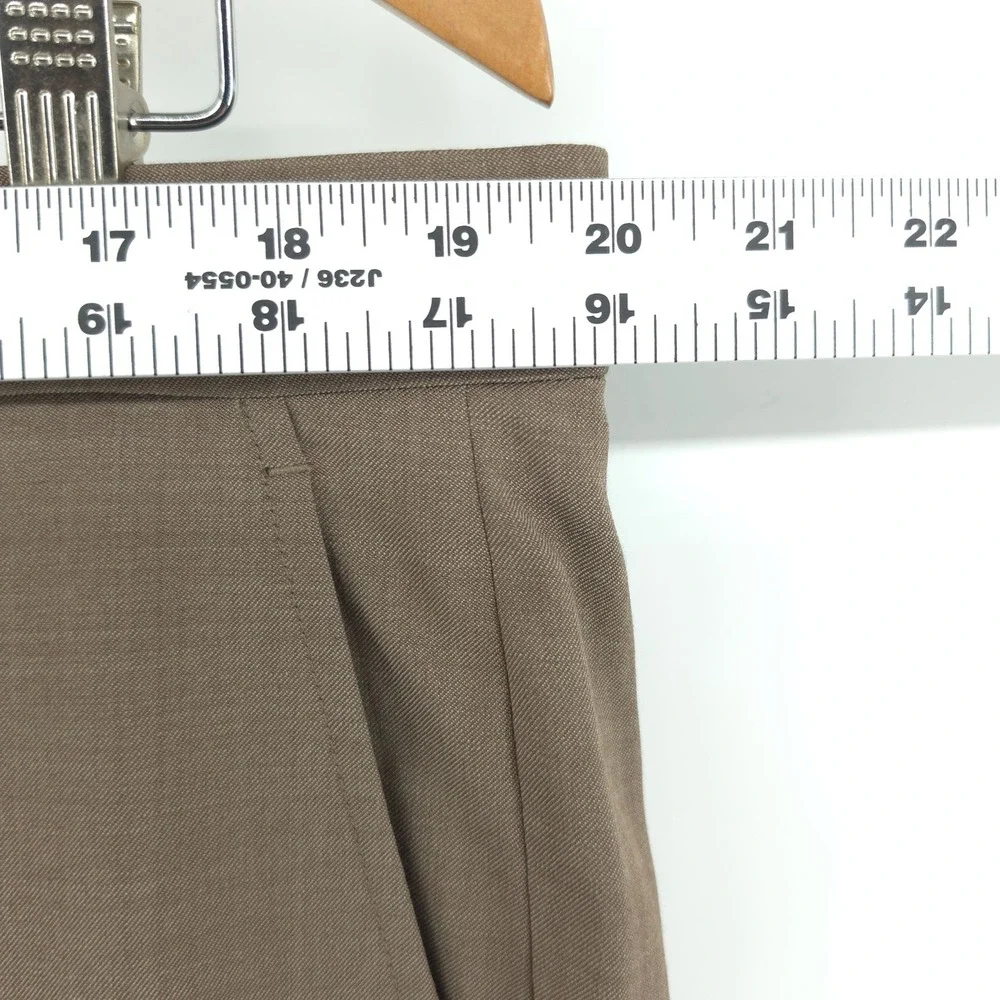 Jos A Bank Mens Traveler Pants Wool Blend Brown 40x32 Slim Fit Wrinkle Resistant